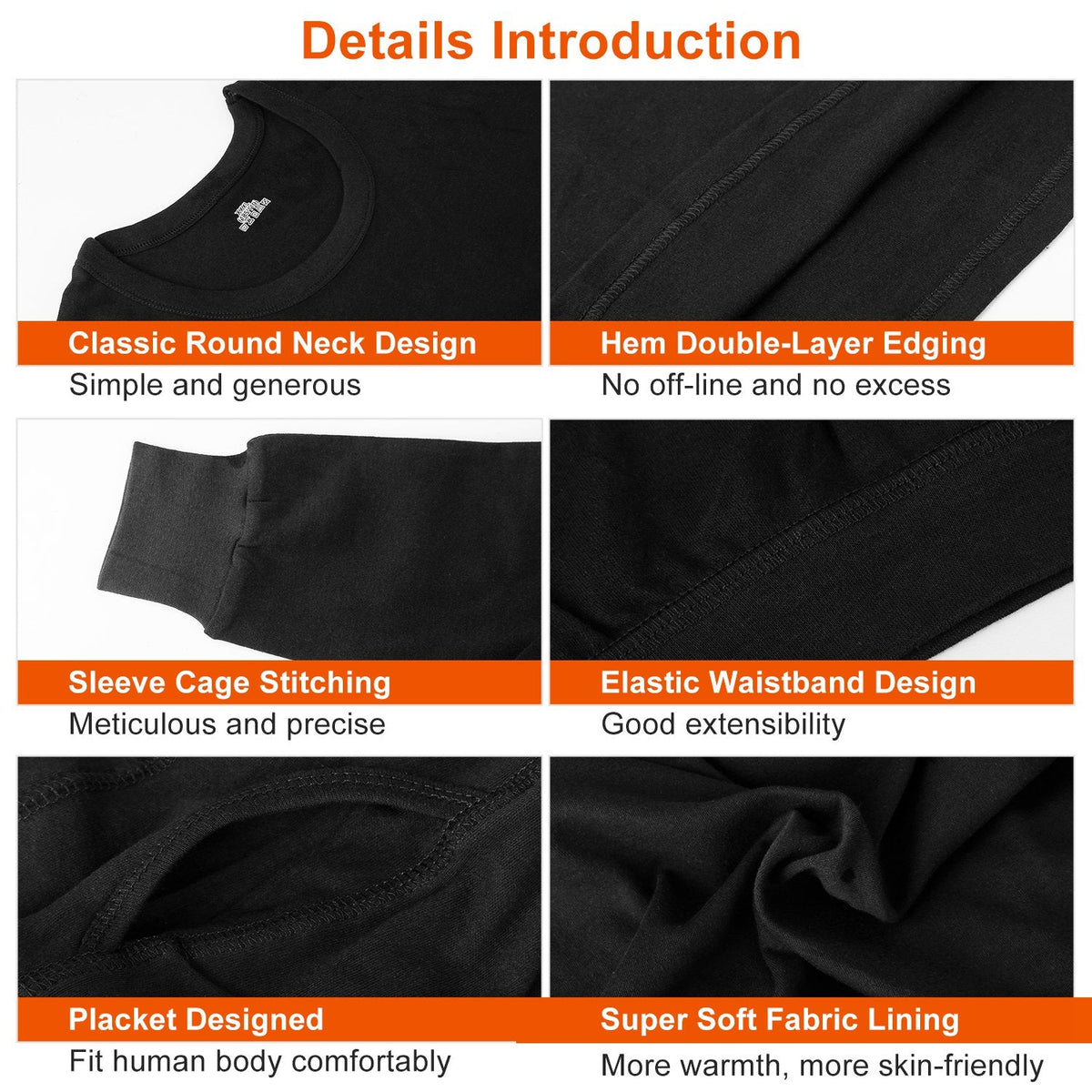 Men Thermal Underwear Set Long Johns Pants