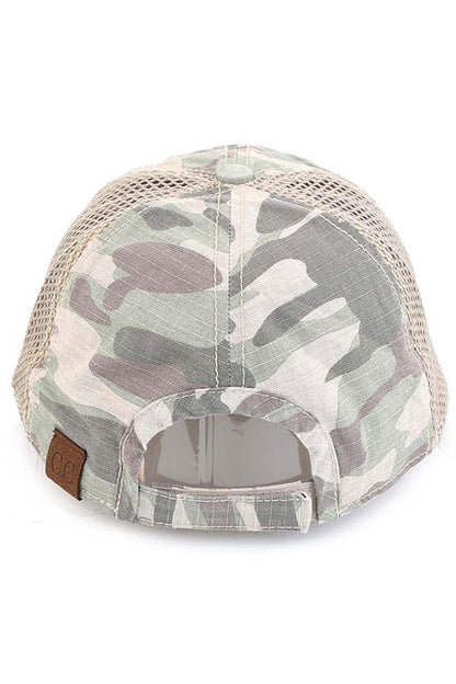 C.C Women's American Flag Embroidery Camo Baseball Cap 4th of July