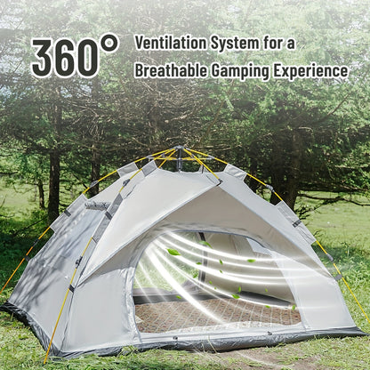 3-4 Person Instant Pop Up Camping Tent Waterproof Quick Setup Outdoor Portable