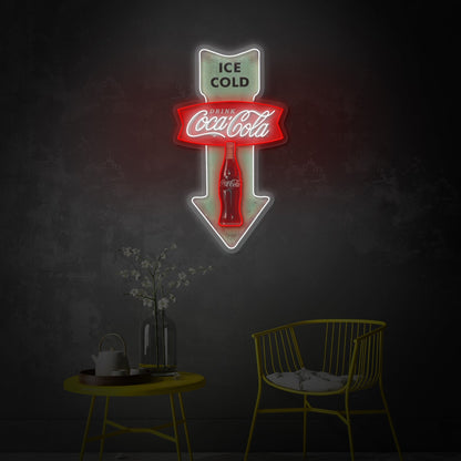 Retro Cola Arrow LED Neon Sign | Diner Wall Art