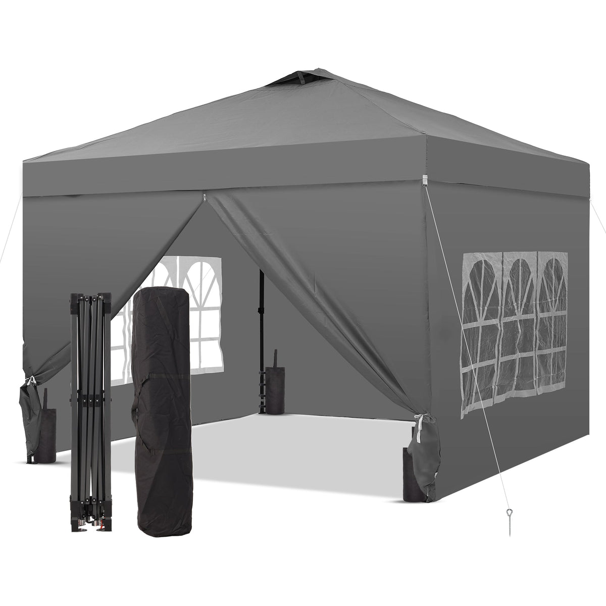 Ainfox 12x12 Pop up Canopy Tent with One Push Setup and Sidewalls,Instant Outdoor Shade Gazebos with Weighted Sandbags