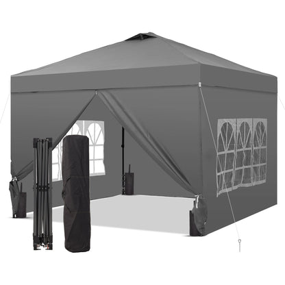 Ainfox 12x12 Pop up Canopy Tent with One Push Setup and Sidewalls,Instant Outdoor Shade Gazebos with Weighted Sandbags